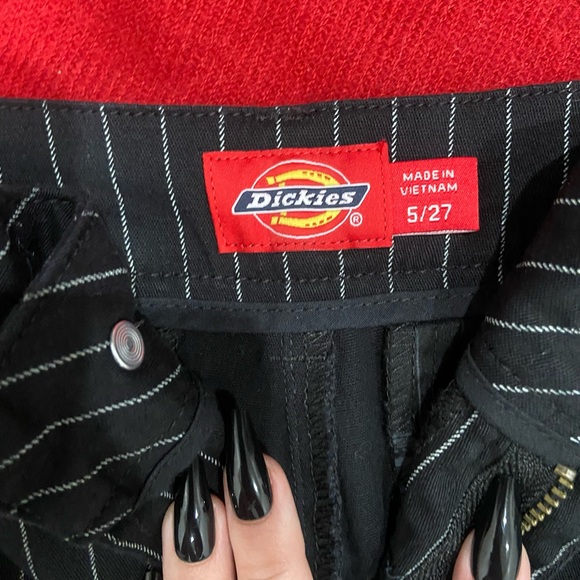 Women’s Dickies Black and White Striped Pants - Picture 2 of 3